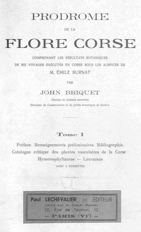 >Prodome de la flore corse