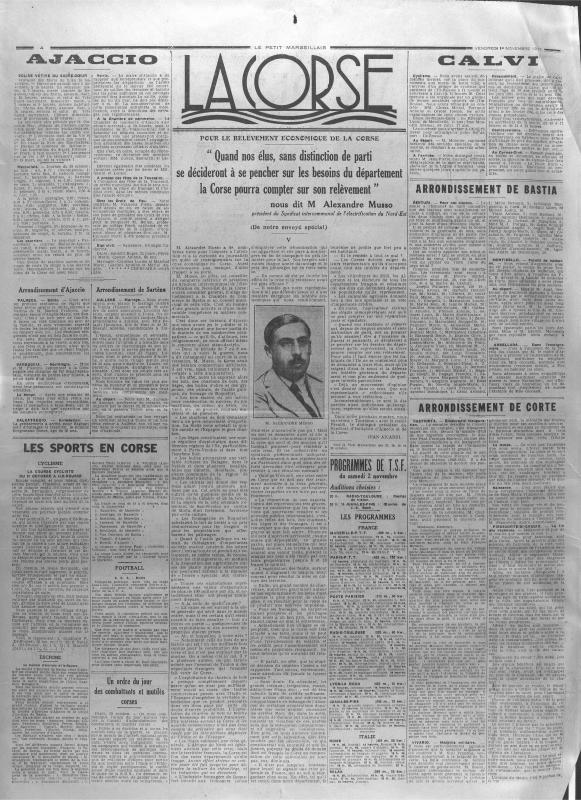 Le Petit Marseillais, édition de la Corse (1935-11)