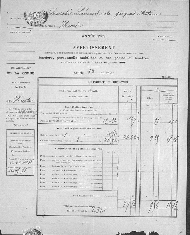 Documents personnels : mariage (Joseph-Antoine Canasi)