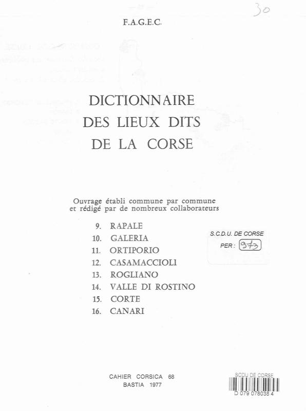 >Cahiers Corsica N°68