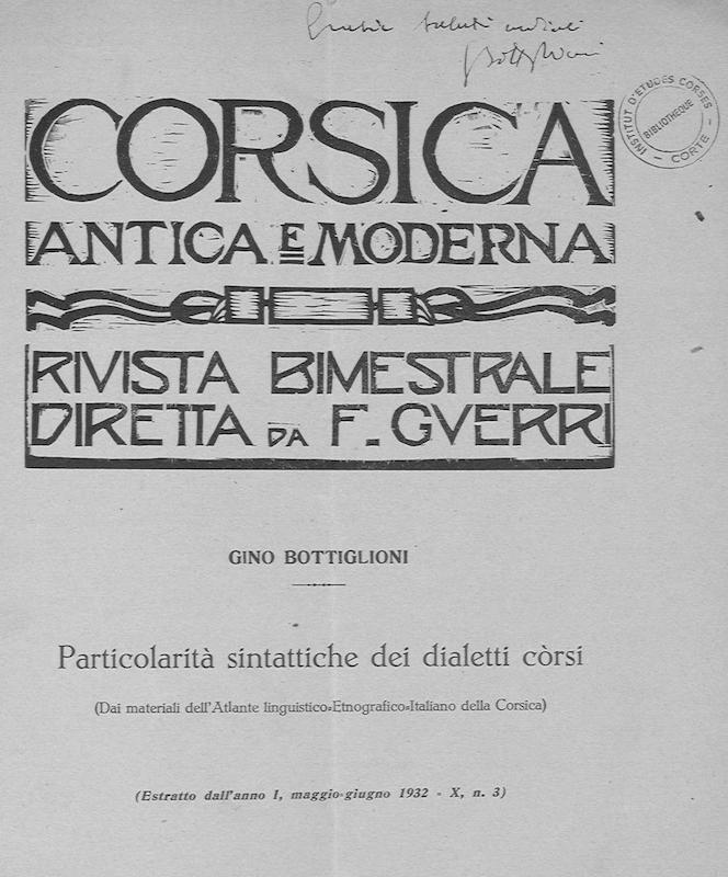 Particolarità sintattiche dei dialetti corsi
