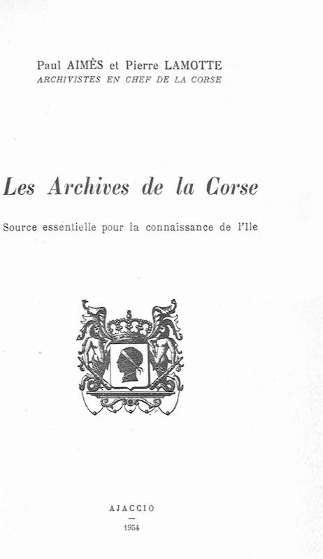 >Les Archives de la Corse