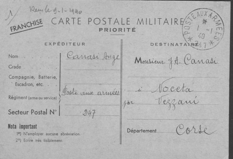 Correspondances familiales diverses (Joseph-Antoine Canasi)
