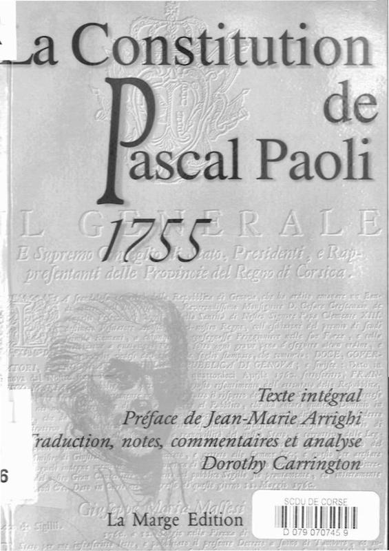 >La constitution de Pascal Paoli 1755