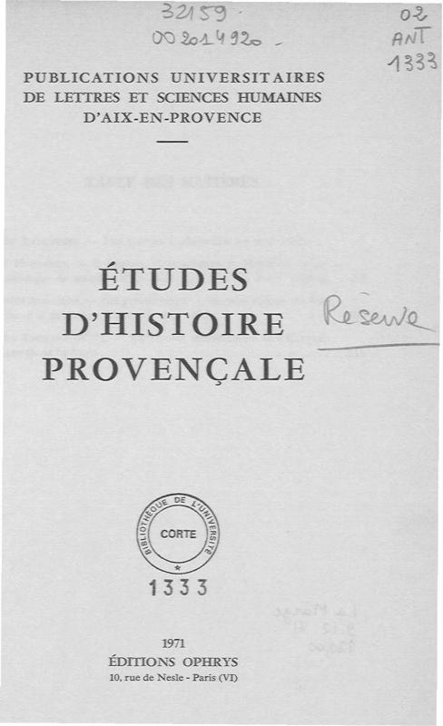 >Les Corses à Marseille au XVIe siècle