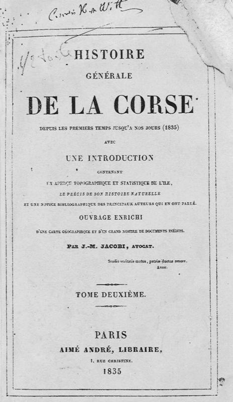 >Histoire générale de la Corse, depuis les premiers temps jusqu’à nos jours (1835), tome II