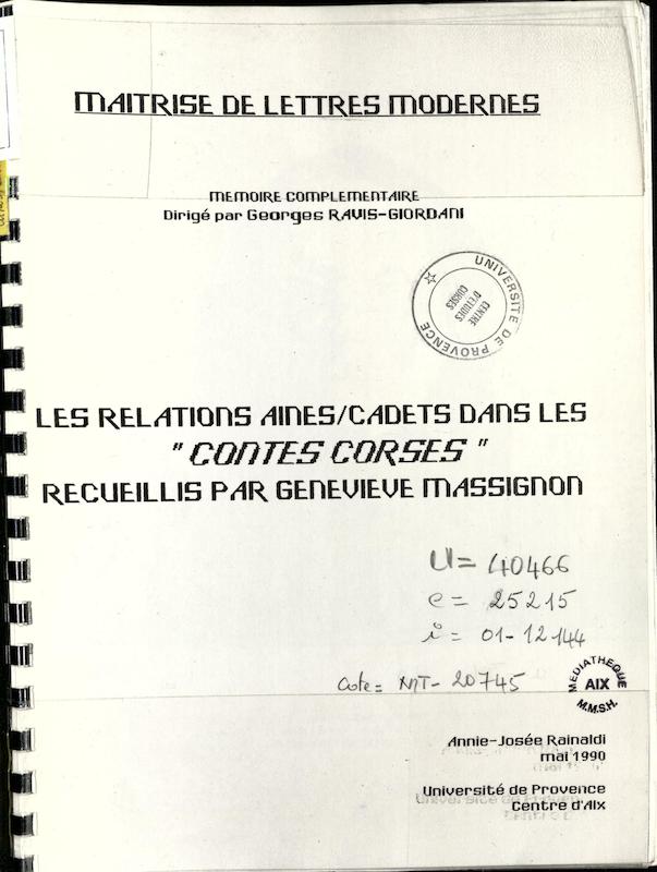 >Les relations aînés/cadets dans les 