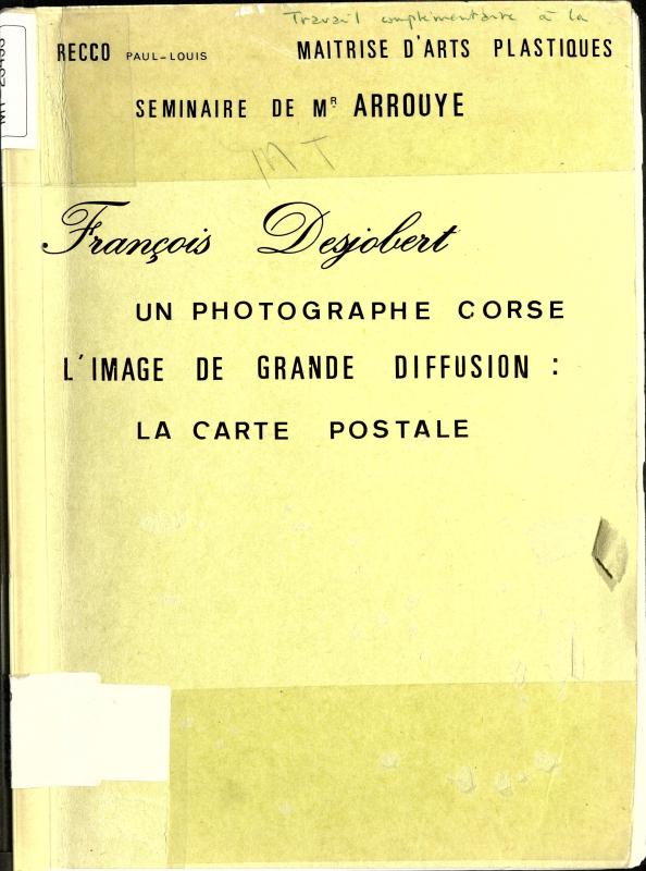 >François Desjobert un photographe corse