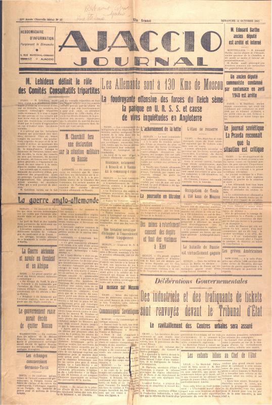Ajaccio Journal (1941)