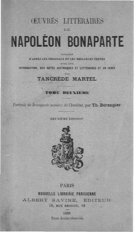 >Napoléon Bonaparte. Œuvres. Tome 2