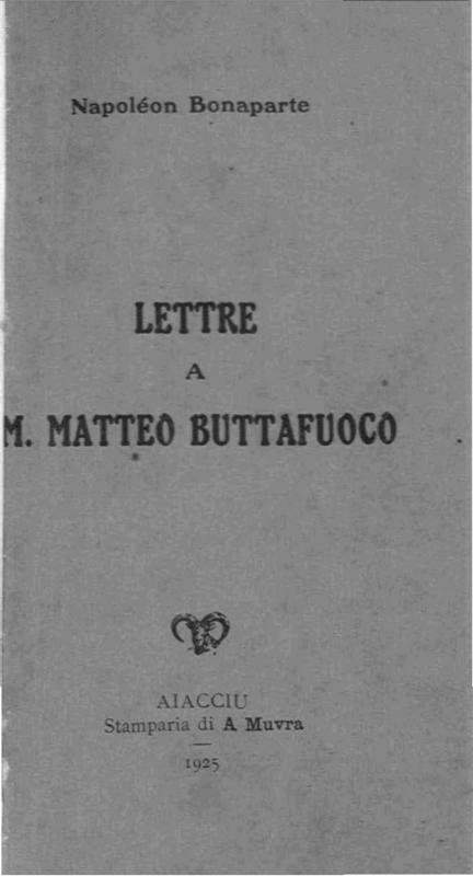 >Lettre à M. Matteo Buttafuoco
