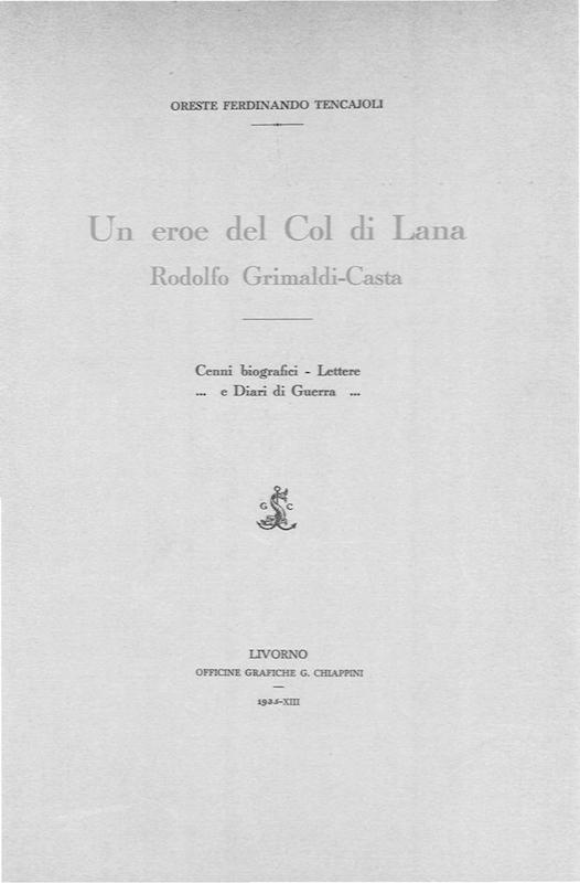 Un eroe del Col di Lana Rodolfo Grimaldi Casta