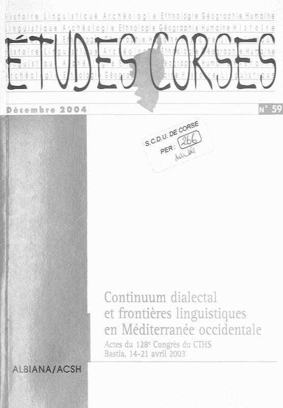 >Études Corses n°59