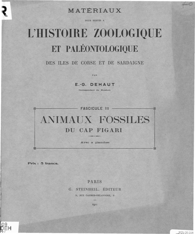 >L'histoire zoologique et paléontologique des îles de Corse et de Sardaigne