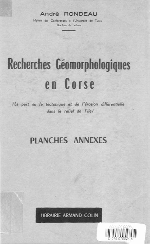 >Recherches géomorphologiques