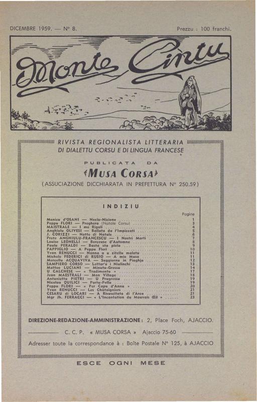 >Monte Cintu Numaru 8 Dicembre 1959