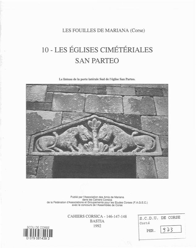 Cahiers Corsica N° 146-147-148 : Les fouilles de Mariana