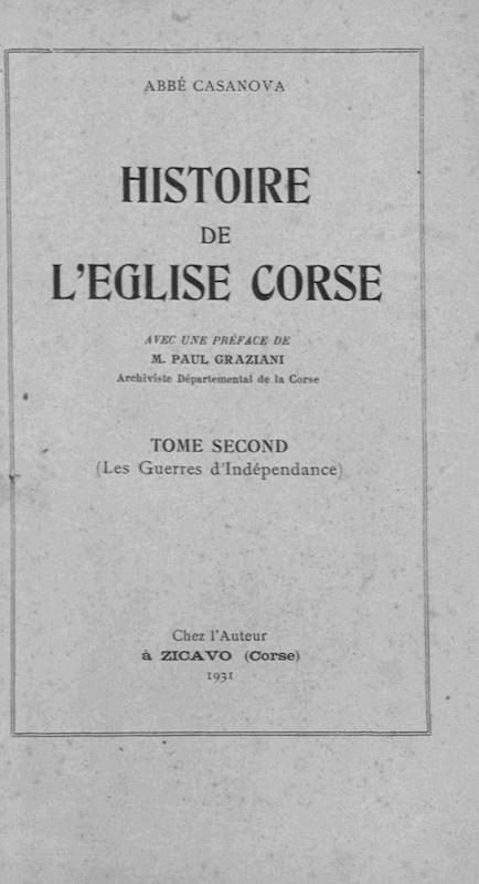 >Histoire de l'église corse II