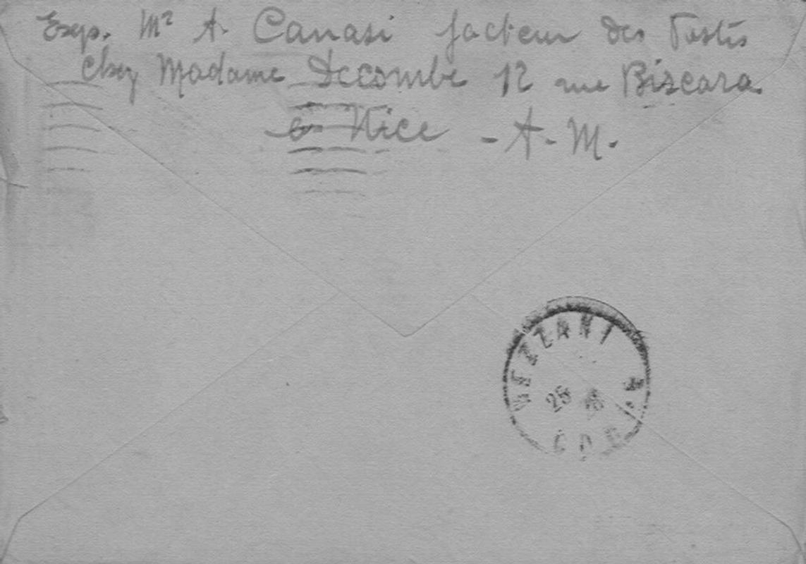 >Enveloppes des correspondances de Joseph-Antoine Canasi