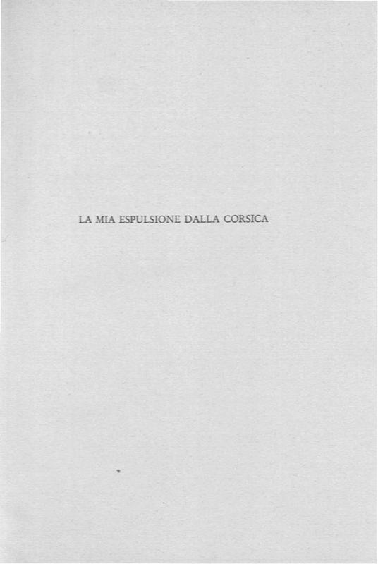 >La mia espulsione dalla Corsica