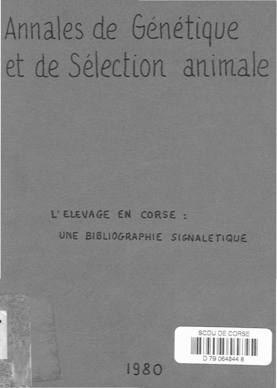 >Annales de génétique et de sélection animale
