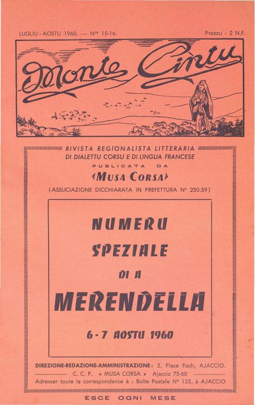 >Monte Cintu Numaru 15–16 Lugliu Aostu 1960