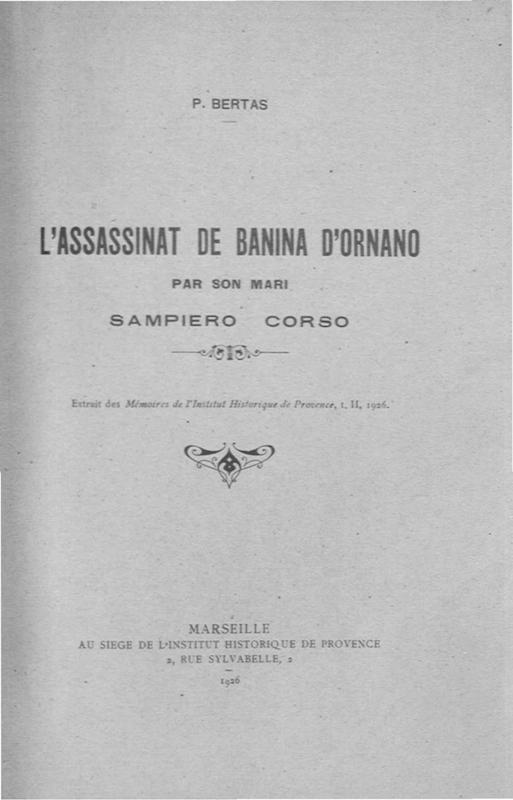 >L'assassinat de Banina d'Ornano par son mari Sampiero Corso