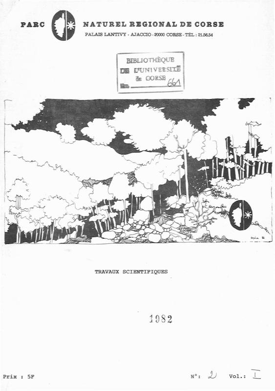 Travaux scientifiques du Parc Naturel Régional de Corse 1982 - n° 2