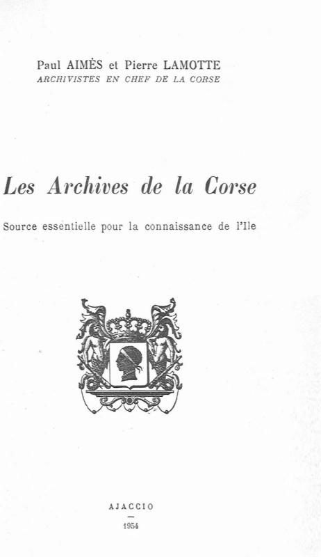 >Les Archives de la Corse