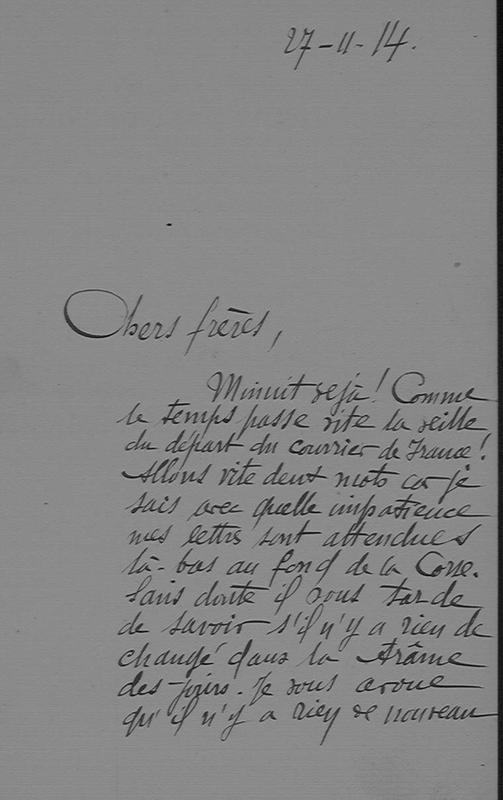 Correspondances familiales : Lettres d'Elisée Canasi
