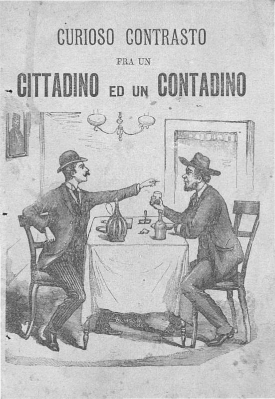 >Curioso contrasto fra un cittadino ed un contadino