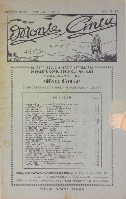 >Monte Cintu Numaru 13 Mai 1960