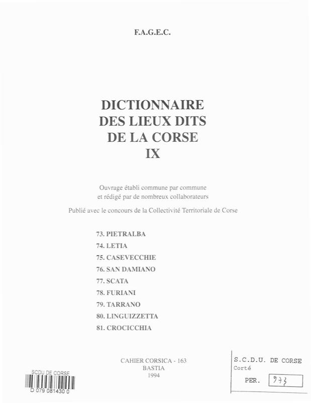 >Cahiers Corsica N°163