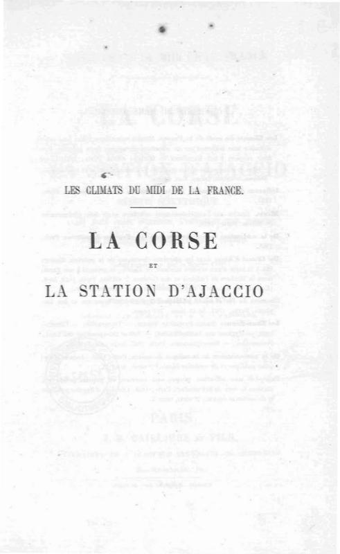 >La Corse et la station d'Ajaccio