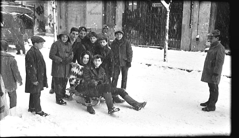 >Neige sur le cours Paoi à Corte