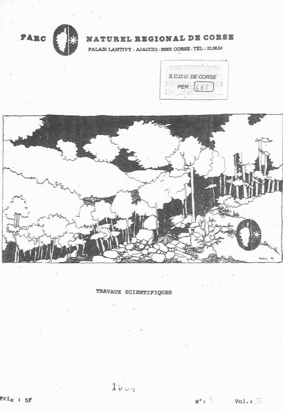 Travaux scientifiques du Parc Naturel Régional de Corse 1984 - n° 3