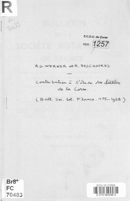 >Bulletin de la Société Botanique de France, Tome 115, 1968