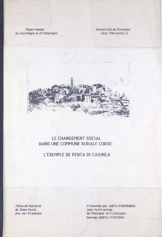 >Le changement social dans une commune rurale corse : l'exemple de Penta di Casinca