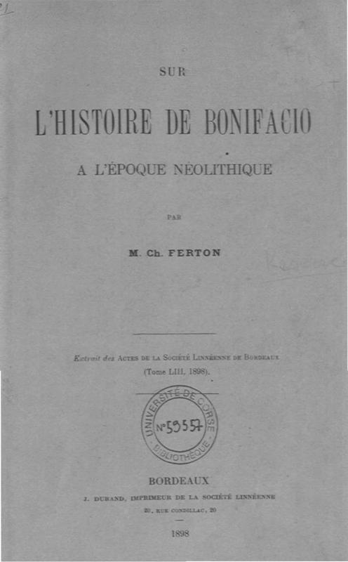 >Sur l’histoire de Bonifacio à l’époque néolithique