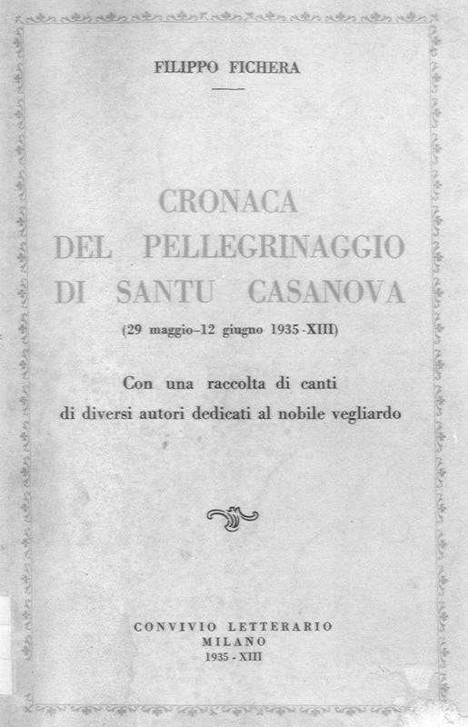 >Cronaca del pellegrinaggio di Santu Casanova