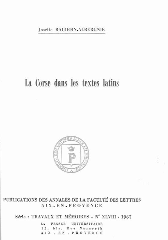 >La Corse dans les textes latins