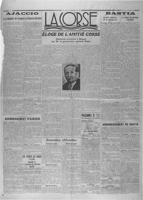 >Le Petit Marseillais, édition de la Corse (1935-10)
