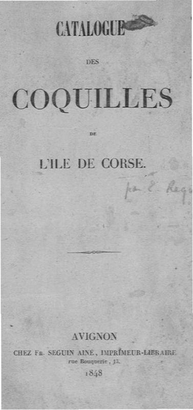 >Catalogue des coquilles de l'île de Corse